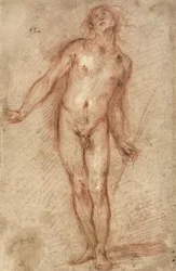 Stående mannlig akt, 1637-38