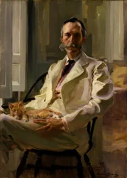 Mann med katten Henry Sturgis Drinker, 1898.