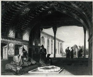 Speilsalen i Palace of the Sardar of Yerevan, av Celestin Francois Nanteuil (1813-1873), Armenia