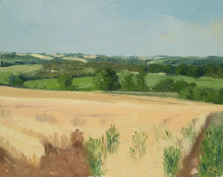 Venter på innhøsting, Cotswolds (olje på lerret)