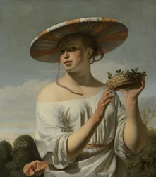 Pike i en stor hatt, ca. 1645-50 (olje på lerret)