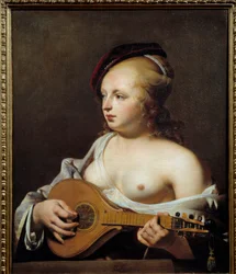 Skjærspilleren Maleri av Cesar Van Everdingen (1606-1678) (ec.holl.) 1600-tallet Søn. 0,75x0,6 m Rouen, Museum of Fine Arts