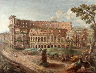 Et av et par romerske mikromosaikkbilder «Colosseum», ca. 1774–75 (mosaikk)