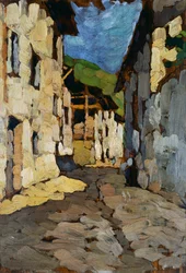 Landhus, 1900-tallet (olje på lerret)