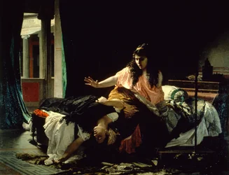 Episode in life of Fabiola, av Cesare Maccari (1840-1919), olje på lerret