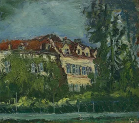 Landskap med hus, ca. 1934