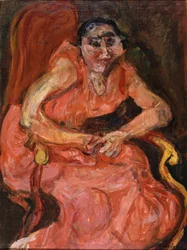 Kvinne i rosa, ca. 1924 (olje på lerret)