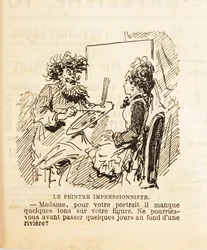Frue, for ditt portrett mangler det noen toner i ansiktet ditt..., 1877.