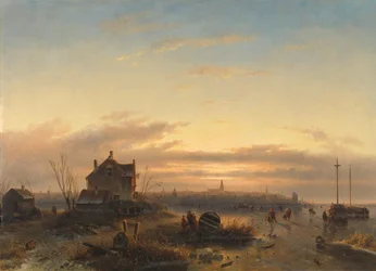 Vinter på IJ før Amsterdam