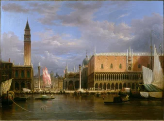 Le môle et le Palais Ducal vues de la mer (Moloen og Dogepalasset sett fra havet)