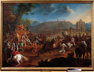 Triumf av Charles V, hertugen av Lorraine (1643-1690) i hans seier over tyrkerne. Maleri av Charles Herbel (1656-1703)
