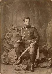 Vladimir Alexandrovitch de Russie - Portrett av storhertug Vladimir Alexandrovich av Russland (1847-1909), av Bergamasco, Charles (Karl) (1830-1896). Albumin Photo, ca 1878. Russian State Film and Photo Archive, Krasnogorsk
