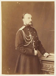 Nicolas Nikolaievitch de Russie - Portrett av storhertug Nicholas Nikolaevich (den eldste) av Russland (1831-1891), av Bergamasco, Charles (Karl) (1830-1896). Albumin Photo, ca. 1874. Russisk stats film- og fotoarkiv, Krasnogorsk