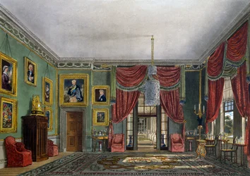 Green Pavilion, gravering av Daniel Havell (1785-1826), Basert på design av Charles Wild (1781-1835), Fra The History of the Royal Residences