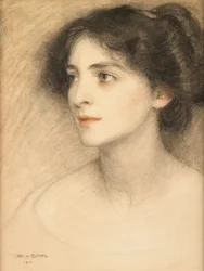 Kathleen Blake (fru Reginald Bach) (kritt på papir)