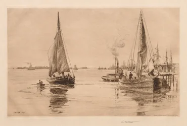 To sluper ved East River, 1889.