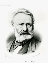 Portrett av Victor Hugo (1802-85) fra 'Album du Rappel', gravert fra et fotografi av Edme Penauille (d.1871) 1869