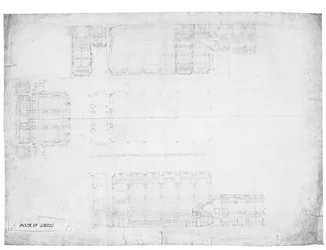 Design for the East, West and North Elevations of the House of Lords, ca. 1842 (blyant på papir)