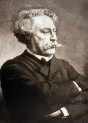 Alexandre Dumas Fils (1824-1895) fransk forfatter, etter Leon Bonnat (gravering)