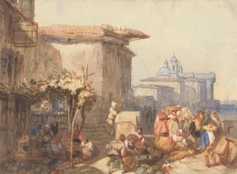 En markedsscene i Venezia