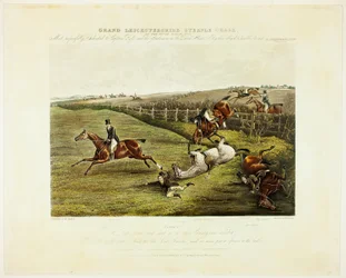En rik scene fra Grand Leicestershire Steeplechase