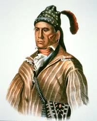 Menawa, sjef for Creek-folket, fra et maleri fra 1826 (farge litho)