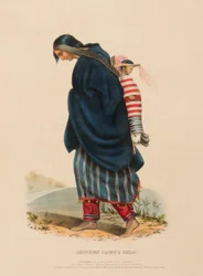 CHIPPEWAY-KVINNE OG BARN, fra Historien om indianerstammene i Nord-Amerika
