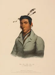 KA-TA-WA-BE-DA. EN CHIPPEWAY-HØVDING., fra Historien om indianerstammene i Nord-Amerika