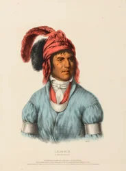 LEDAGIE. EN HØVING I BEKKENE., fra Historien om indianerstammene i Nord-Amerika