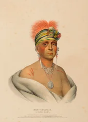 MON-CHONSIA. EN HØVING FRA KANSAS., fra Historien om indianerstammene i Nord-Amerika.