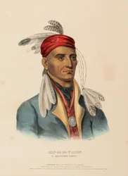 SHIN-GA-BA-W#39;OSSIN. EN CHIPPEWAY-HØVDING., fra Historien om indianerstammene i Nord-Amerika