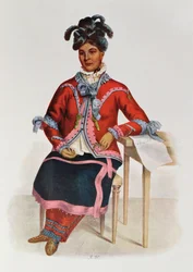 Tshusik, a Chippeway Woman, 1827, illustrasjon fra 