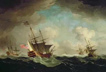 En skvadron på vei til Windward, ca. 1750 (olje på lerret)