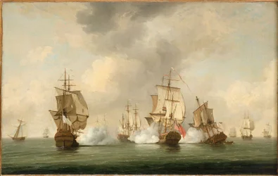 Kommandør Walkers handling: Kaperskipet #39;Boscawen#39; engasjerer en flåte av franske skip, 23. mai 1745