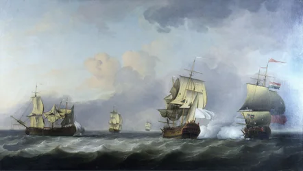 Erobringen av de franske handelsskipene «La Marquise d#39;Antin» og «Louis Erasme» på vei tilbake fra Lima (Peru), av de engelske kaperskipene «Duke» og «Prince Frederick», kommandert av kaptein John Talbot, 10. juli.
