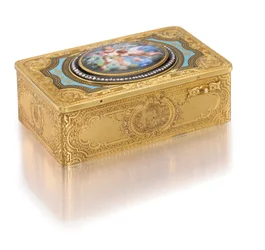 Syngende fuglekasse, ca. 1840 (gull, diamanter og emalje)