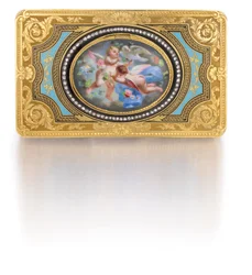 Syngende fuglekasse, ca. 1840 (gull, diamanter og emalje)