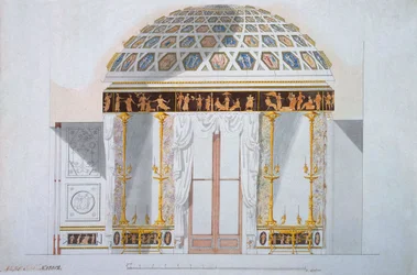 Design for Jaspis-kabinettet i Agate-paviljongen i Tsarskoye Selo, 1780-tallet.