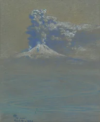 A Shower of Ashes Upon Ottaviano, 1906 (pastell på gråblått papir)