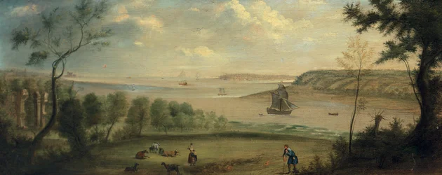 En reisende som hviler på eiendommen til Broke Hall, Suffolk