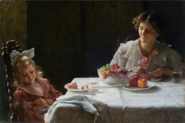 Frokost for tre 1909 (olje på lerret)