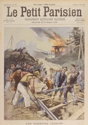 The Boxer Rebellion (1900-01), boksere saboterer jernbanen, juni 1900 (trykk)