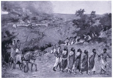 Egyptisk leir på Oljeberget, ca. 1920 (litho)