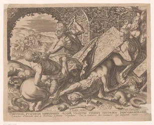 Herkules dreper kentauren Eurytion Labours of Hercules etter Frans Floris (serietittel)