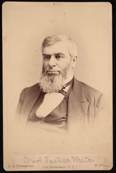 Portrett av Morrison Remick Mott Waite 1816-1888, før 1888