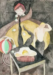 Two Acrobat Jugglers, 1916 (wc på papir)
