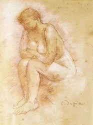 Sittende naken; Nue Assise