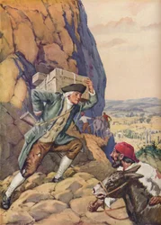 James Bruce hjelper sin følger, c1925