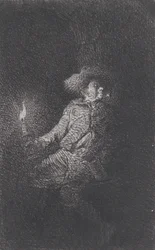 En mann i en hule, 1842.