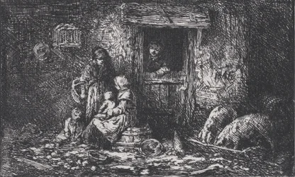 Port til gården, ca. 1850.